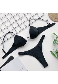 Intica - Strój kąpielowy z usztywnianym topem klasyczny fason odporny na słońce Adalmiina. Kolor: czarny. Materiał: materiał