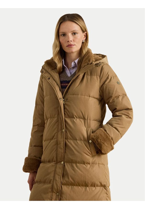 Lauren Ralph Lauren - LAUREN RALPH LAUREN Płaszcz zimowy 297P04130001 Beżowy Regular Fit. Kolor: beżowy. Materiał: syntetyk. Sezon: zima