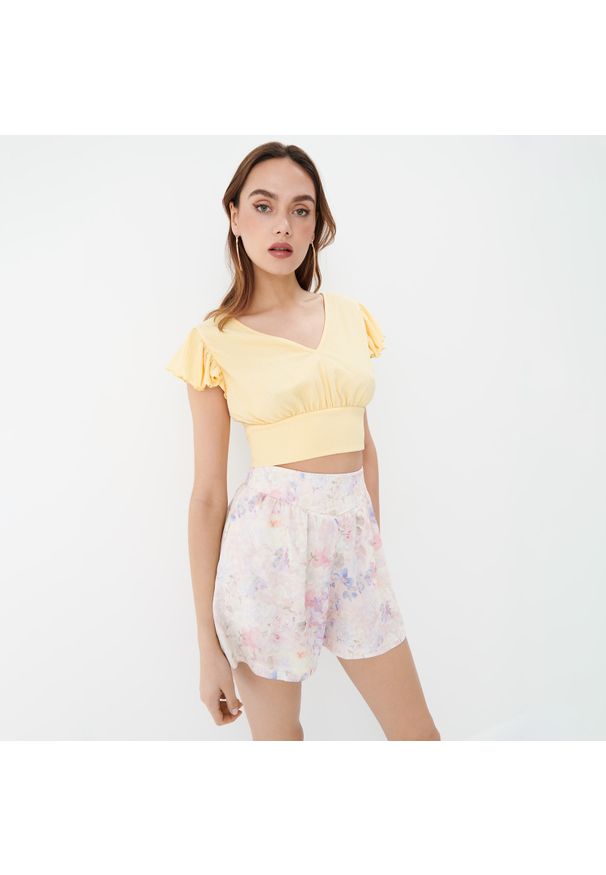 Mohito - Bluzka z wiązaniem - Żółty. Kolor: żółty
