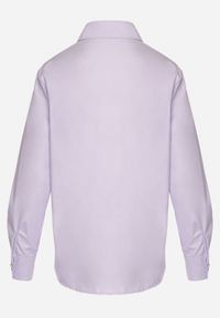 Born2be - Fioletowa Koszula na Biżuteryjne Guziki ze Zdobionymi Kieszeniami Nerlla. Kolor: fioletowy. Wzór: aplikacja. Styl: klasyczny #7