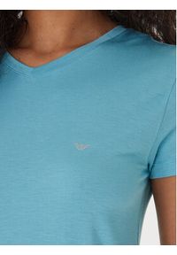 Emporio Armani T-Shirt EW000409 AF19024 U9163 Turkusowy Regular Fit. Kolor: turkusowy. Materiał: bawełna #5