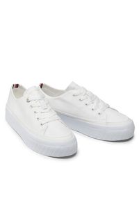 TOMMY HILFIGER - Tommy Hilfiger Sneakersy Monochromatic Vulc Sneaker FW0FW06460 Biały. Kolor: biały. Materiał: materiał #2