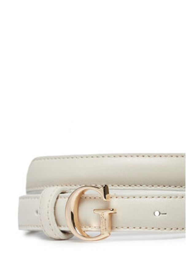 Guess Pasek Damski BW9119 P4220 Biały. Kolor: biały. Materiał: skóra