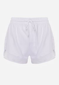 Renee - Białe Szorty w Sportowym Stylu z Siateczką i Podszewką Elishka. Okazja: na spacer, na co dzień. Kolor: biały. Styl: sportowy #3