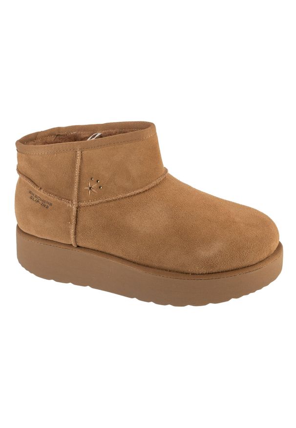 skechers - Buty zimowe damskie, Slip-Ins: Keep Cozy. Kolor: brązowy. Sezon: zima