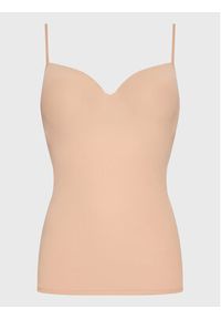 Hanro Podkoszulek Allure 1462 Beżowy Slim Fit. Kolor: beżowy. Materiał: syntetyk #3