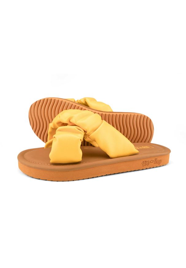 Flip*Flop - Klapki plażowe damskie Flip Flop Fauna Cross. Okazja: na plażę. Kolor: żółty. Sezon: lato