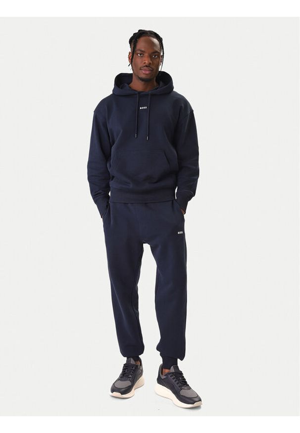 BOSS Dres Wesmallhood 50541065 Granatowy Regular Fit. Kolor: niebieski. Materiał: bawełna