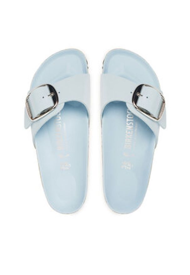 Birkenstock Klapki Madrid Big Buckle Hex 1030364 Błękitny. Kolor: niebieski. Materiał: skóra