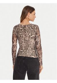 Guess Bluzka W5BP32 KCZC2 Beżowy Slim Fit. Kolor: beżowy. Materiał: syntetyk #5