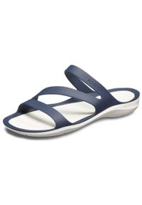 Klapki damskie Crocs Swiftwater. Kolor: czarny, niebieski, biały, wielokolorowy. Materiał: syntetyk, materiał #2