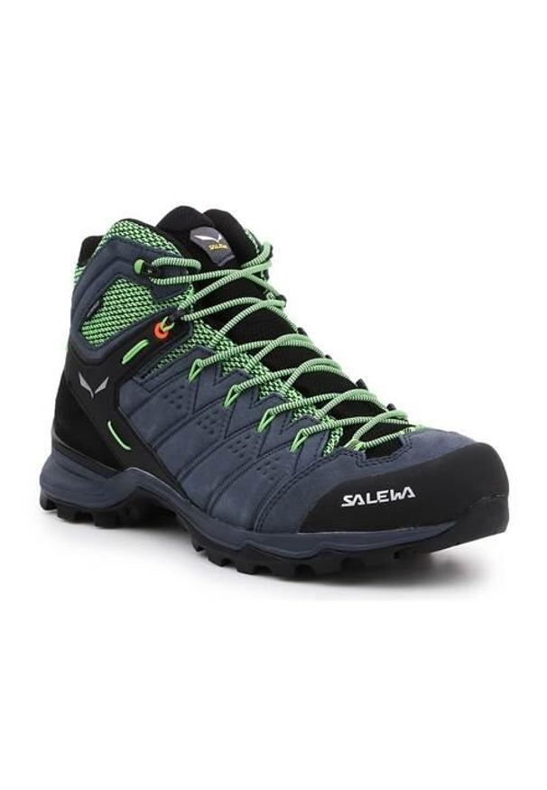 Buty trekkingowe męskie Salewa MS Alp Mate Mid WP. Wysokość cholewki: za kostkę. Zapięcie: sznurówki. Kolor: zielony, wielokolorowy, czarny, szary. Materiał: materiał, syntetyk. Szerokość cholewki: normalna