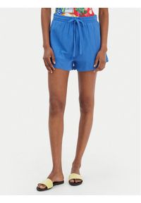 Seafolly Szorty materiałowe Crinkle 55429-SH Niebieski Regular Fit. Kolor: niebieski. Materiał: bawełna #1