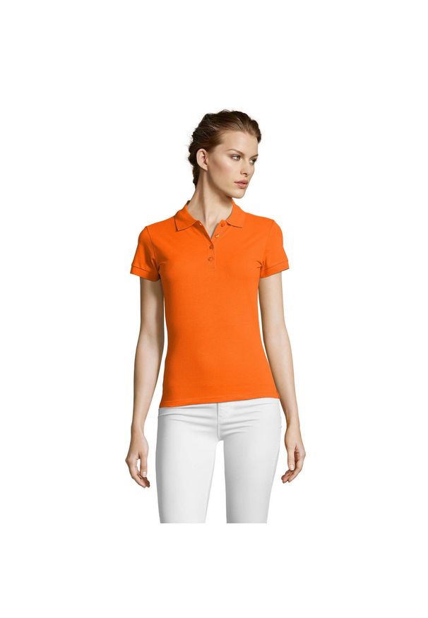 SOL'S - Damska Koszulka Polo People. Typ kołnierza: polo. Kolor: wielokolorowy, żółty, pomarańczowy