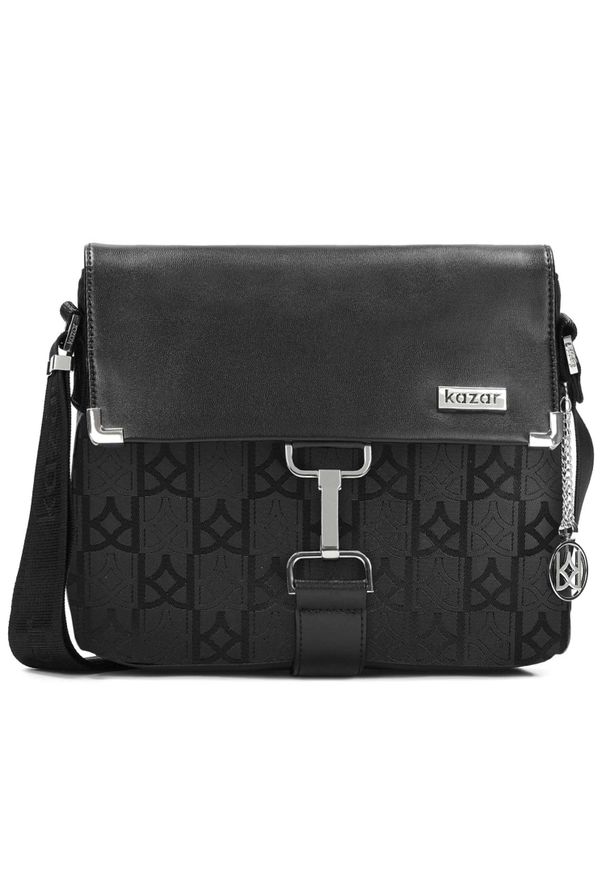 Kazar - Czarna listonoszka damska. Kolor: czarny. Materiał: skórzane. Styl: elegancki