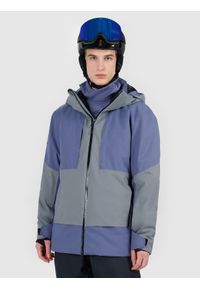 4f - 4F Kurtka narciarska membrana Dermizax 20000 męska - granatowa L. Typ kołnierza: kołnierzyk stójkowy. Kolor: niebieski. Materiał: materiał, poliester. Wzór: gładki. Sezon: zima #2