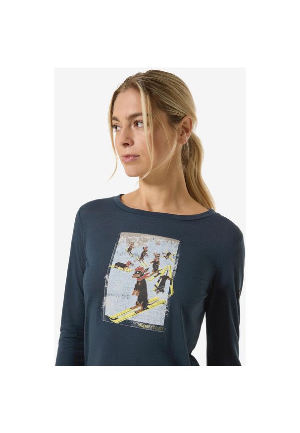 Longsleeve SUPER.NATURAL W DACHSHUND PARTY LS. Kolor: niebieski. Długość rękawa: długi rękaw