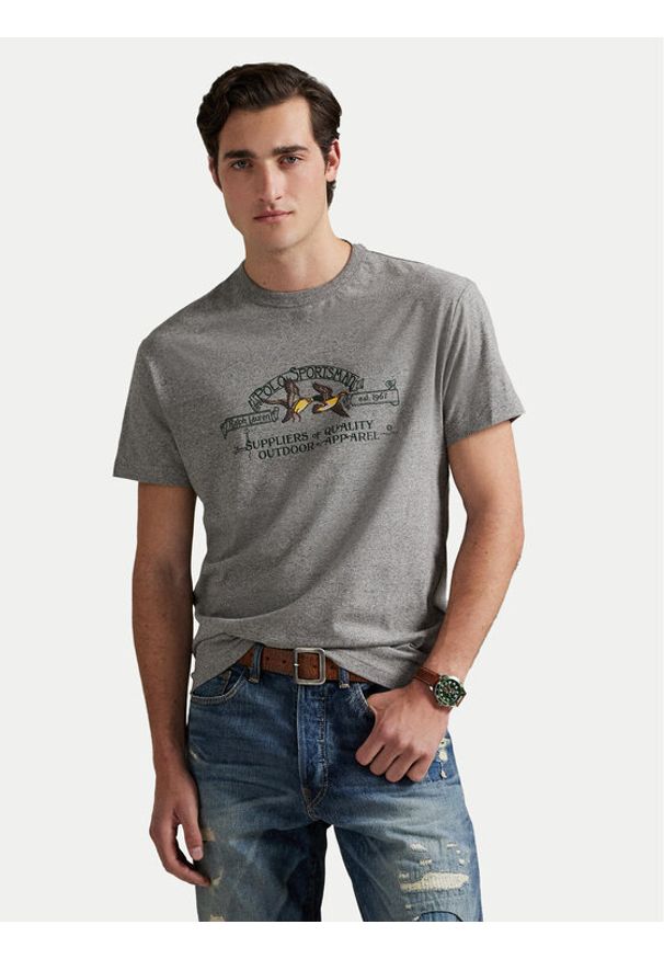Polo Ralph Lauren T-Shirt 710981142002 Szary Classic Fit. Typ kołnierza: polo. Kolor: szary. Materiał: bawełna