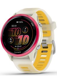 GARMIN - Zegarek sportowy Garmin Garmin Forerunner® 570 - 42mm, Raspberry Aluminium with Translucent Bone/Mango Band. Styl: sportowy #1