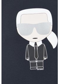 Karl Lagerfeld t-shirt bawełniany 500251.755071 kolor granatowy z nadrukiem. Kolor: niebieski. Materiał: bawełna. Wzór: nadruk #4