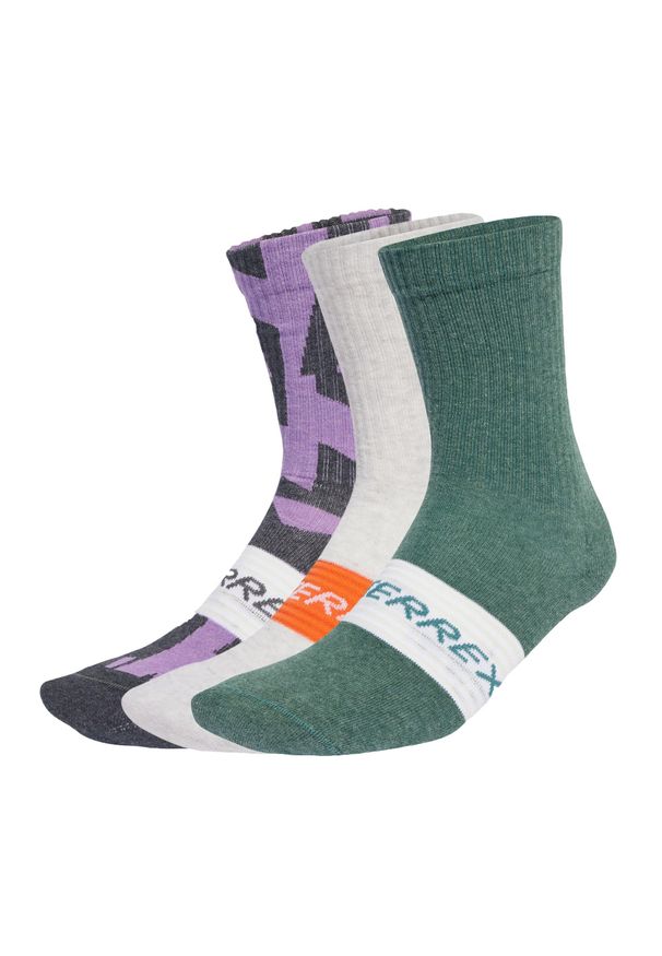 Adidas - Skarpety Terrex Multi 3 Pack. Kolor: szary, biały, wielokolorowy. Materiał: bawełna, materiał. Sport: turystyka piesza