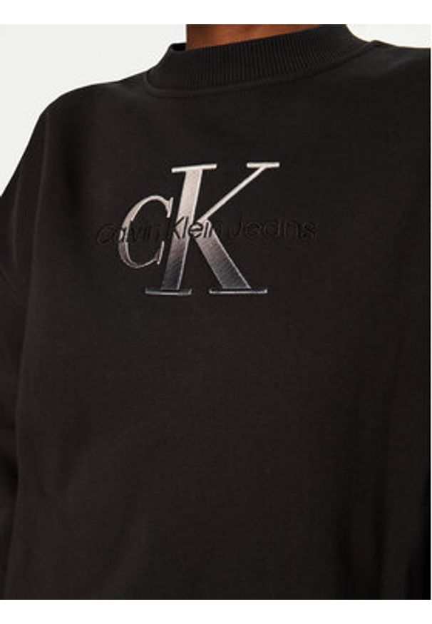 Calvin Klein Jeans Sukienka dzianinowa J20J224834 Czarny Relaxed Fit. Kolor: czarny. Materiał: syntetyk, bawełna