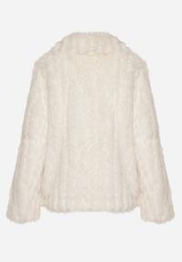 Born2be - Jasnobeżowa Kurtka Futerko o Krótkim Kroju z Kołnierzem Alendrie. Okazja: na spotkanie biznesowe, do pracy, na co dzień. Kolor: beżowy. Materiał: futro. Długość: krótkie. Wzór: aplikacja. Styl: elegancki, casual, biznesowy #3