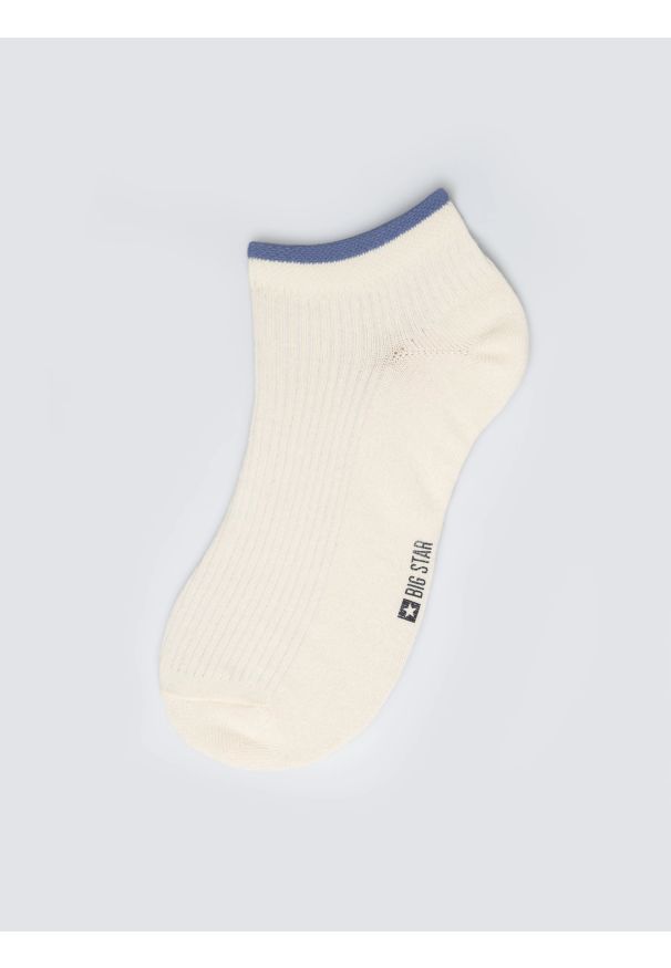 Big-Star - Stopki męskie w prążek białe Arnold 100. Kolor: biały. Materiał: bawełna. Wzór: prążki