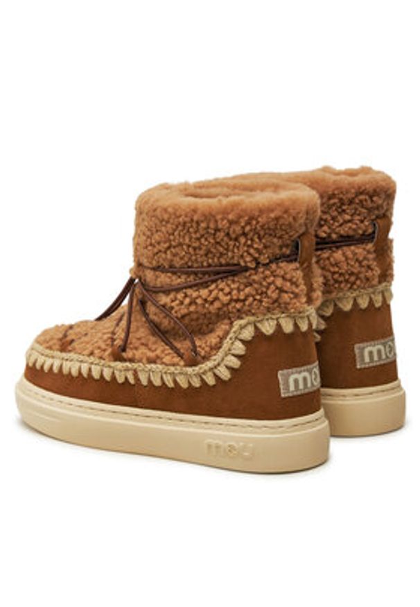 Mou Śniegowce Eskimo Sneaker Bold Scoub Lace FW411012A Brązowy. Kolor: brązowy. Materiał: skóra