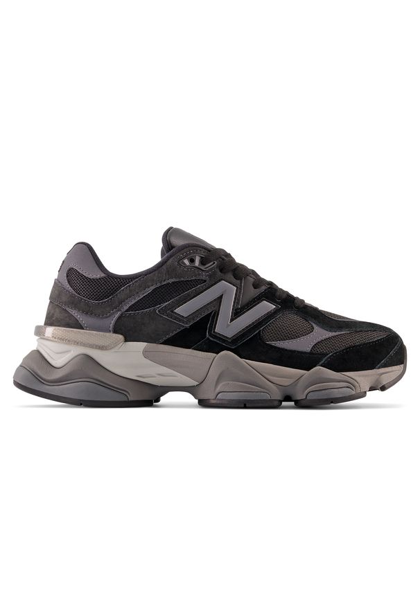 Buty unisex New Balance U9060BLK – czarne. Okazja: na co dzień. Kolor: czarny. Materiał: syntetyk, skóra, materiał, guma. Szerokość cholewki: normalna