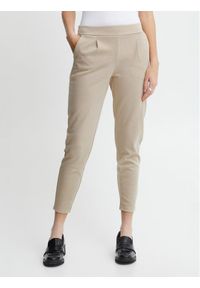 ICHI Spodnie materiałowe 20113286 Beżowy Slim Fit. Kolor: beżowy. Materiał: materiał