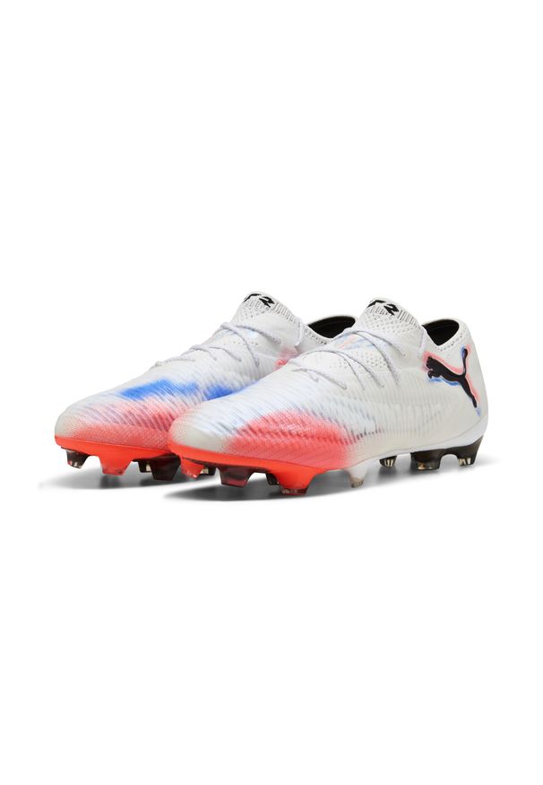 Puma - Buty piłkarskie unisex FUTURE 8 ULTIMATE FG Low PUMA White Black Glowing Red. Kolor: czerwony, biały, wielokolorowy, czarny. Sport: piłka nożna