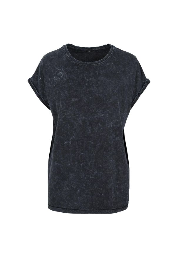 BUILD YOUR BRAND - Koszulka Damska Z Przedłużonymi Ramionami Acid Wash. Kolor: czarny