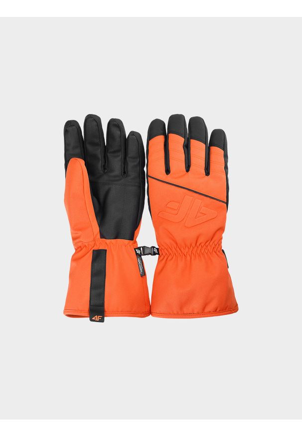 4f - Rękawice narciarskie Thinsulate męskie - pomarańczowe. Kolor: pomarańczowy. Materiał: materiał, syntetyk. Technologia: Thinsulate. Sport: narciarstwo