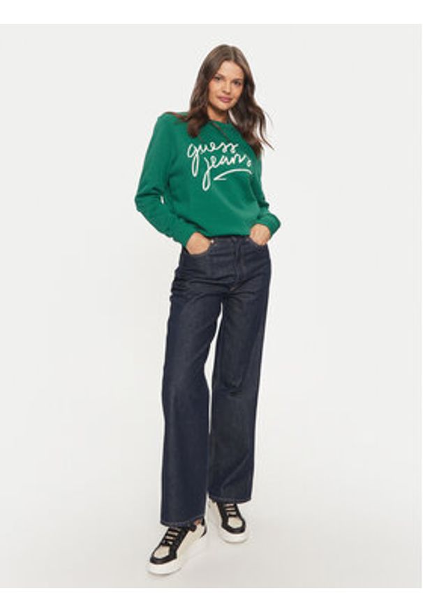 Guess Bluza W4BQ17 KC811 Zielony Regular Fit. Kolor: zielony. Materiał: bawełna