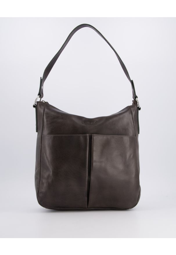 Venezia - SZARA TORBA Z KIESZENIAMI CL2220 CAPEL CHA. Kolor: szary. Materiał: skórzane