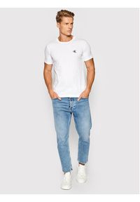 Calvin Klein Jeans T-Shirt Tee Shirt Essential J30J314544 Biały Slim Fit. Kolor: biały. Materiał: bawełna #3