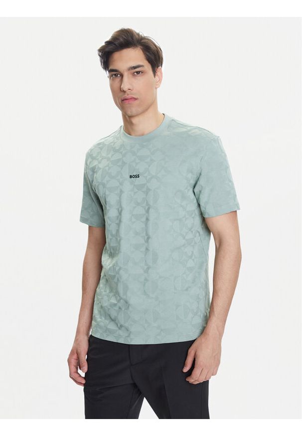 BOSS T-Shirt 50538184 Zielony Relaxed Fit. Kolor: zielony. Materiał: bawełna