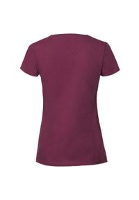 FRUIT OF THE LOOM - Koszulka Damska Iconic 195 Premium Ringspun Cotton T-shirt. Kolor: czerwony, brązowy, wielokolorowy. Sport: turystyka piesza