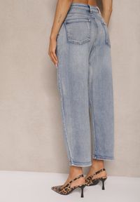 Renee - Niebieskie Jeansy High Waist Mom Fit Zolseli. Okazja: na co dzień. Stan: podwyższony. Kolor: niebieski. Styl: casual, elegancki