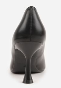 Born2be - Czarne Czółenka na Szpilce o Stożkowym Kształcie Kowena. Okazja: na spotkanie biznesowe. Kolor: czarny. Materiał: jeans, koronka. Wzór: gładki. Obcas: na szpilce. Styl: biznesowy, elegancki, klasyczny, wizytowy #6