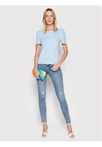 Vero Moda T-Shirt Natasha 10264993 Błękitny Regular Fit. Kolor: niebieski. Materiał: bawełna #5