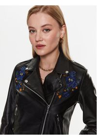 NAF NAF Kurtka skórzana Clarina XENL22 Czarny Regular Fit. Kolor: czarny. Materiał: skóra #5