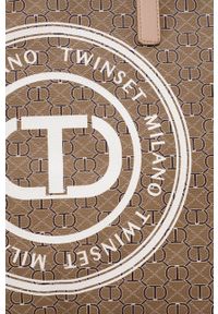 TwinSet - Twinset torebka kolor brązowy. Kolor: brązowy. Rodzaj torebki: na ramię