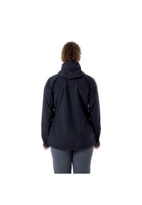Kurtka przeciwdeszczowa damska Rab Downpour Eco Jacket z kapturem. Typ kołnierza: kaptur. Kolor: czarny. Sport: turystyka piesza
