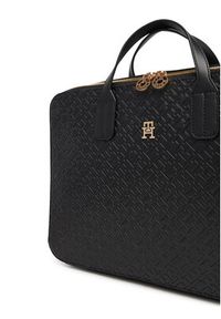 TOMMY HILFIGER - Tommy Hilfiger Torba na laptopa Th Icon Laptop Bag Mono AW0AW18003 Czarny. Kolor: czarny. Materiał: skóra