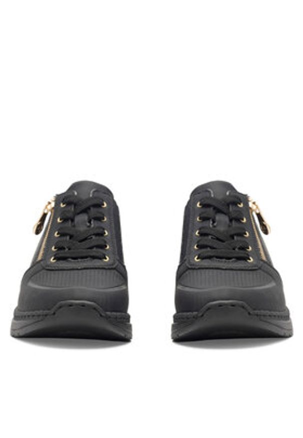 Rieker Sneakersy N4305-00 Czarny. Kolor: czarny. Materiał: materiał