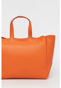 Patrizia Pepe torebka skórzana kolor pomarańczowy. Kolor: pomarańczowy. Materiał: skórzane. Rodzaj torebki: na ramię #3