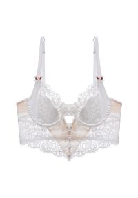 Intica - Koronkowy biustonosz z delikatnymi detalami na co dzień i specjalne okazje Laken. Kolor: biały. Materiał: koronka. Wzór: gładki, koronka