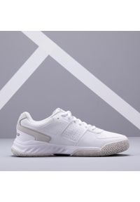 ARTENGO - Buty tenisowe TS160 męskie na każdą nawierzchnię. Kolor: czarny, biały, szary, wielokolorowy. Materiał: skóra, syntetyk, kauczuk. Szerokość cholewki: normalna. Sport: tenis